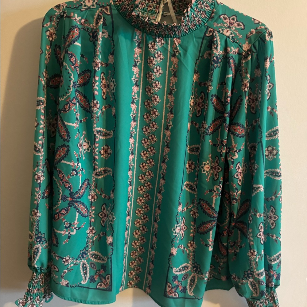 Floral Green Blouse